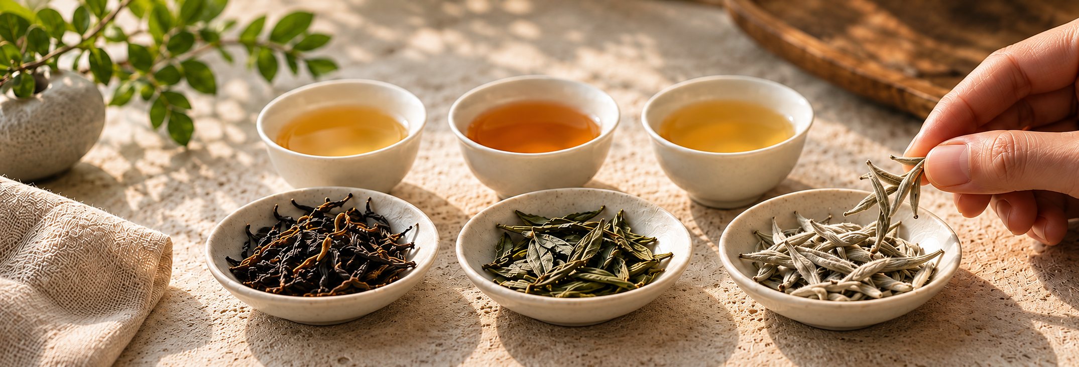 Tasting whole-leaf teas and comparing their infusions