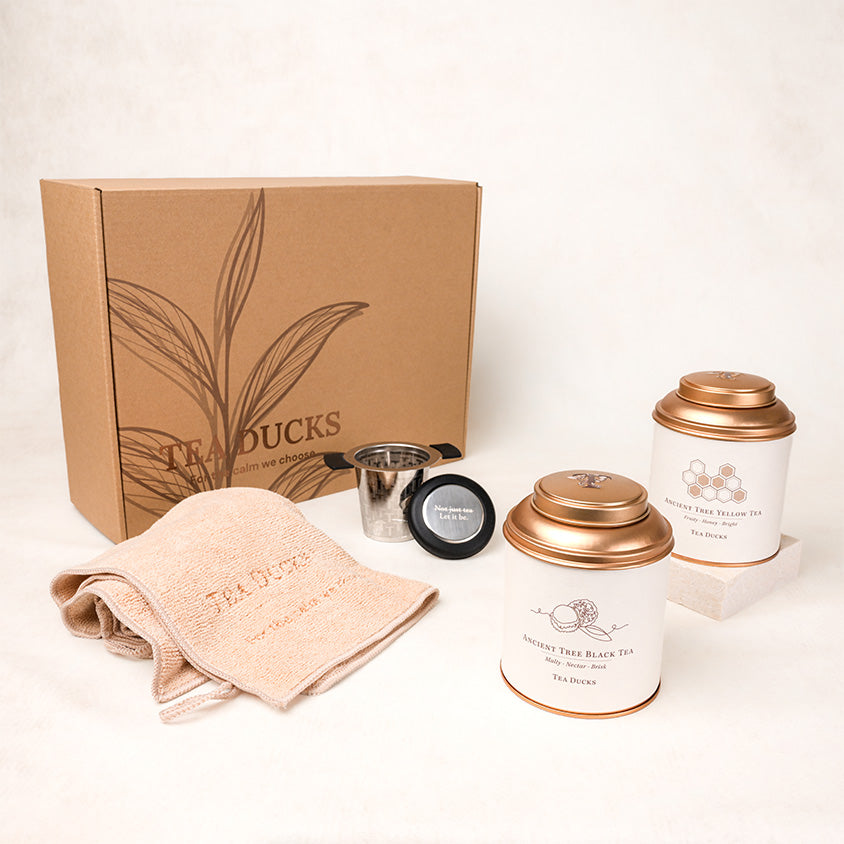Ancient Tree Black & Yellow Tea Caddy Gift Set