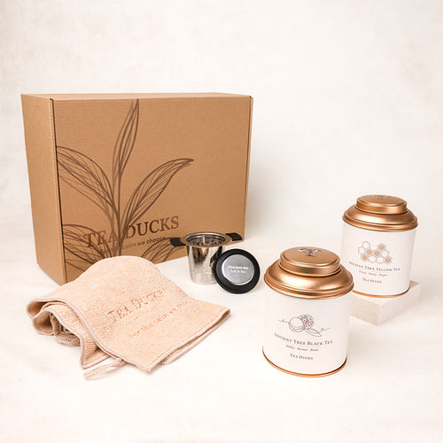 Ancient Tree Black & Yellow Tea Caddy Gift Set